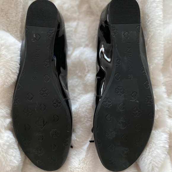 LK Bennett black patent flat with bow Suki size 38 - Picture 6 of 8
